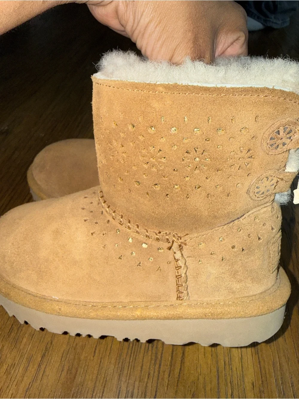 UGG Kids Chestnut Suede Shearling Lined Booties